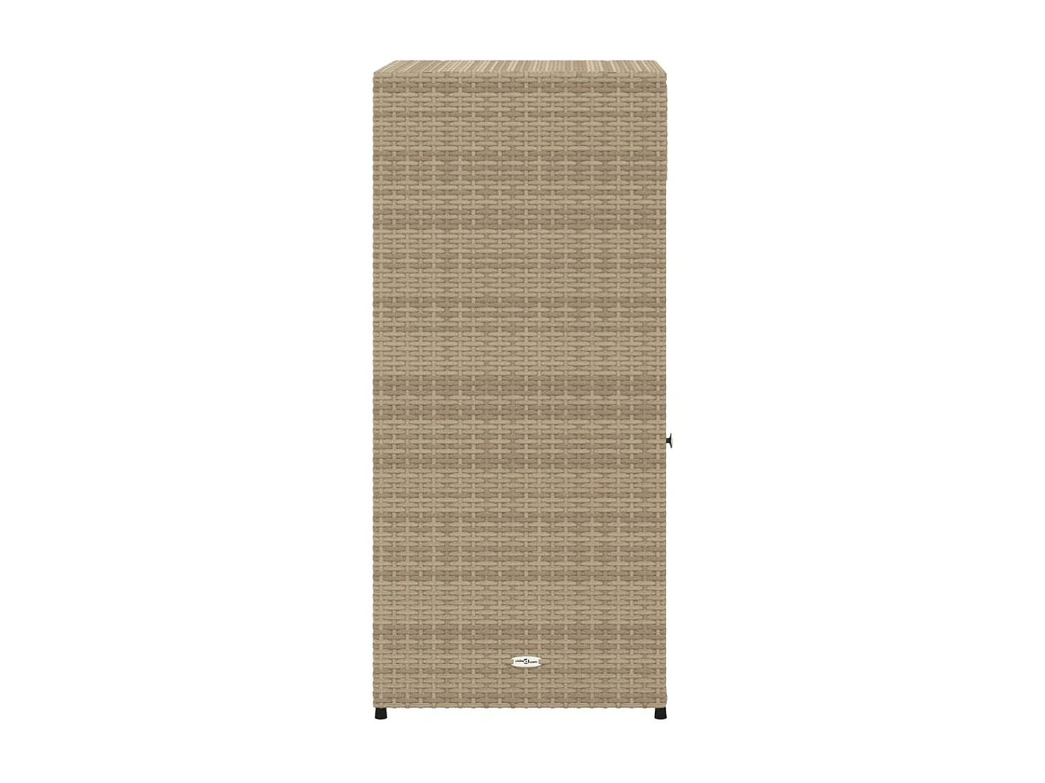 Armário de armazenamento de jardim bege 55x55x111cm resina tecida