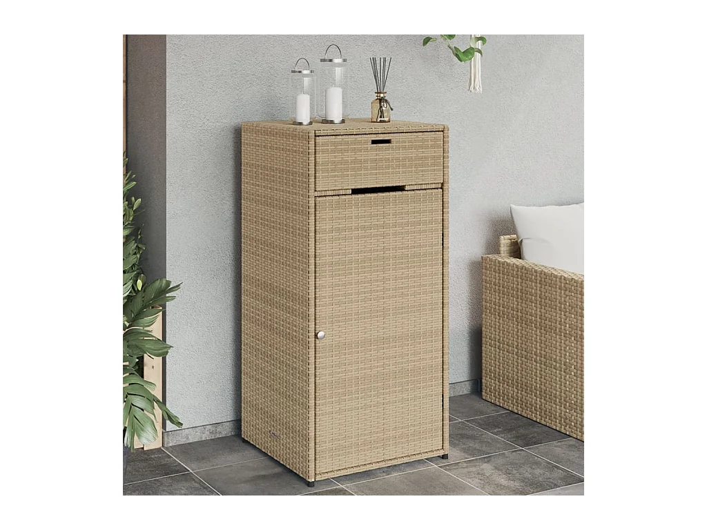 Beige tuinopbergkast 55x55x111cm geweven hars