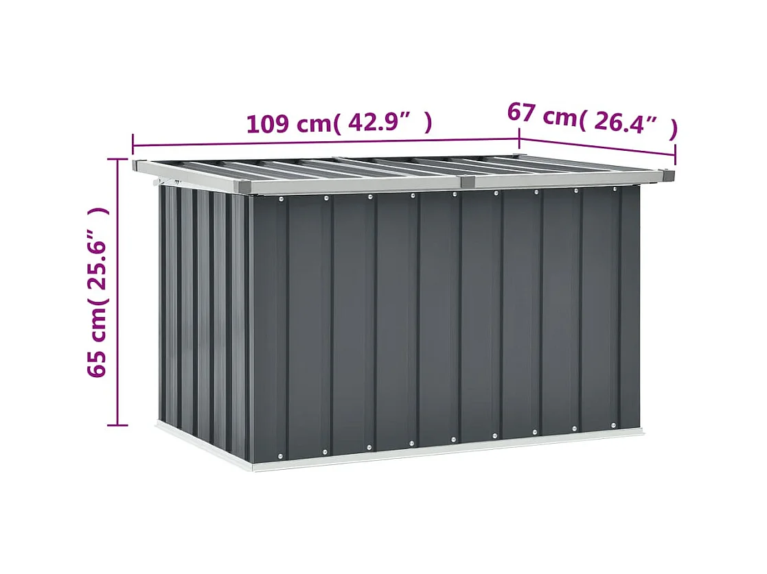 Caja de almacenaje para jardín Gris 109x67x65 cm