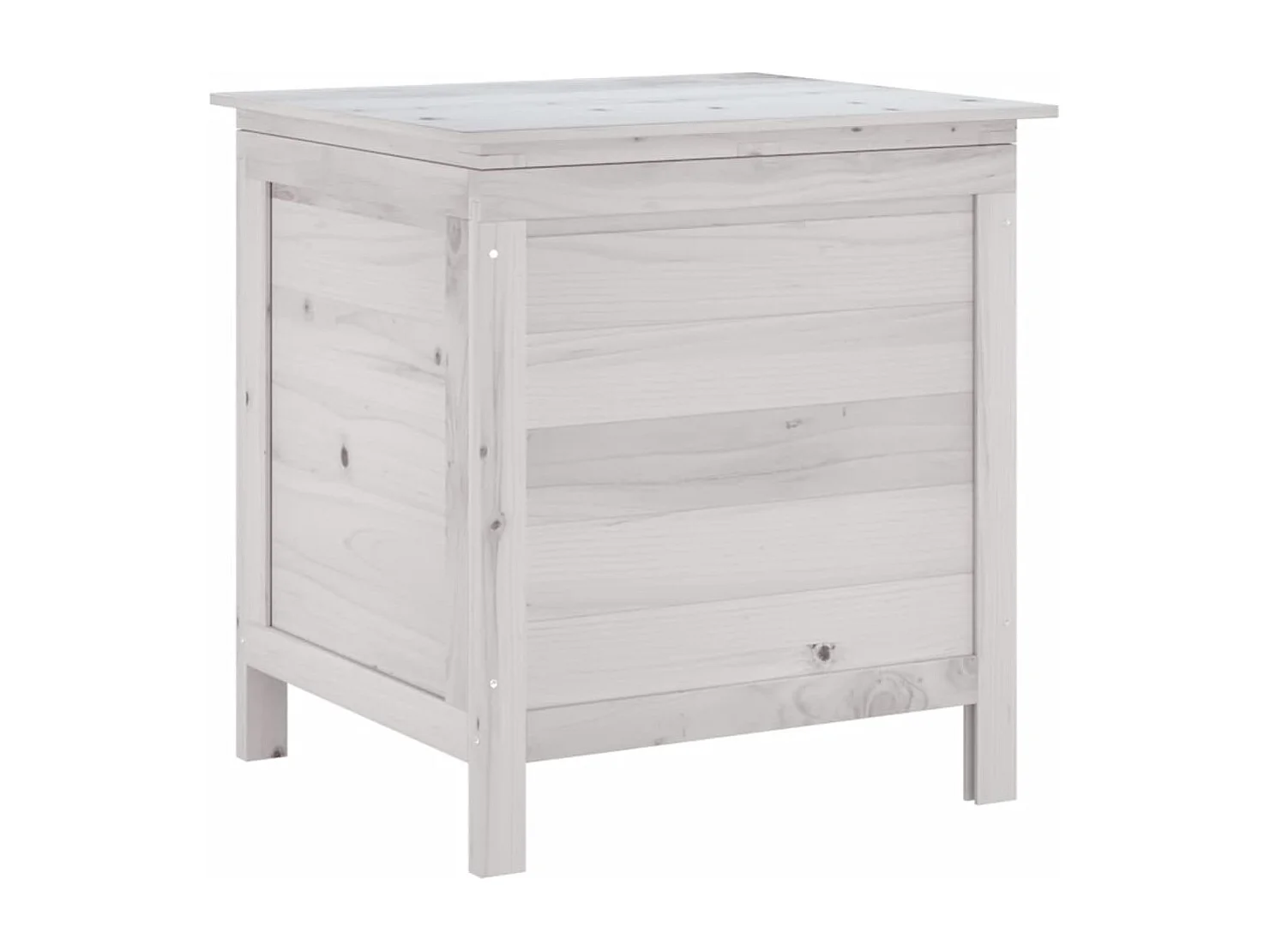 Caja de almacenamiento de jardín blanca de madera maciza de abeto