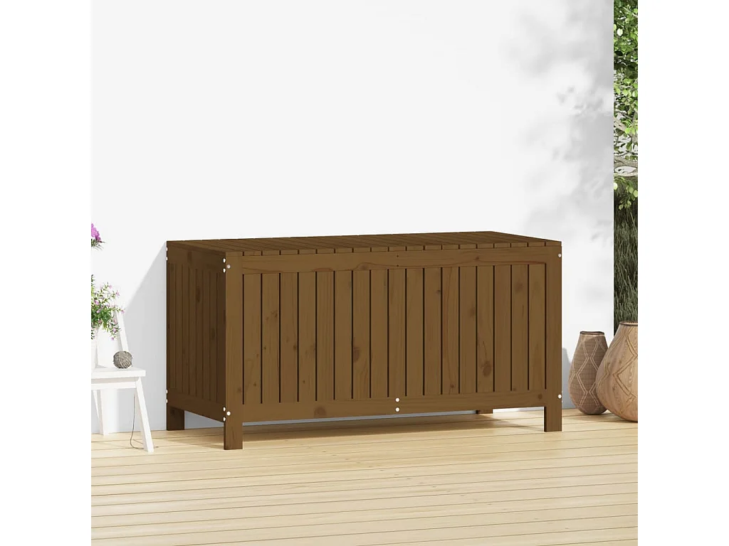 Boîte de rangement de jardin Marron miel 121x55x64 cm Bois pin