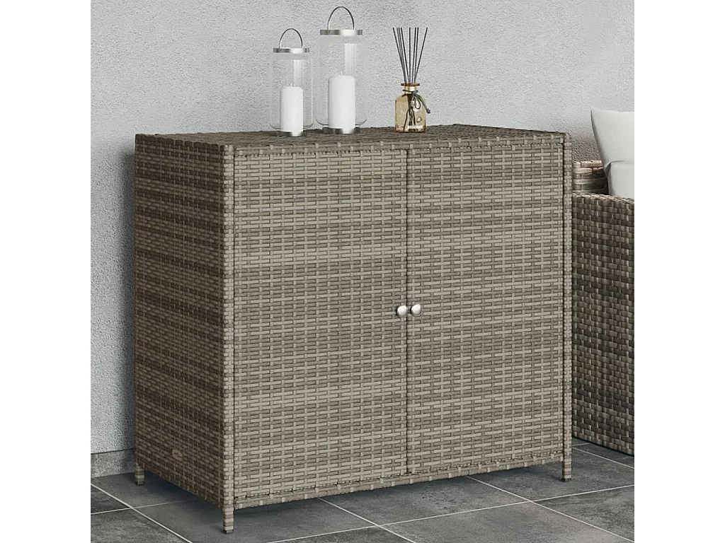 Mobile da giardino grigio 83x45x76 cm in resina intrecciata