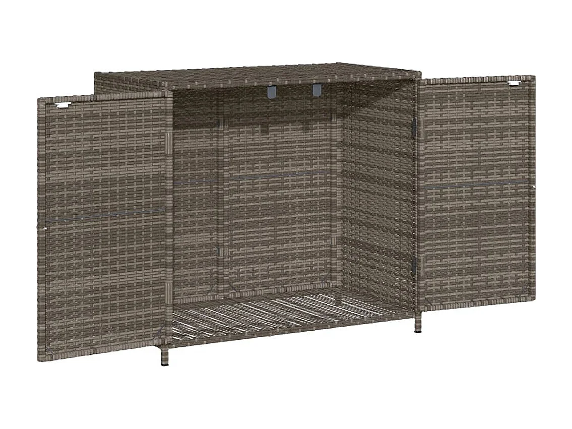 Armoire de rangement de jardin gris 83x45x76 cm résine tressée