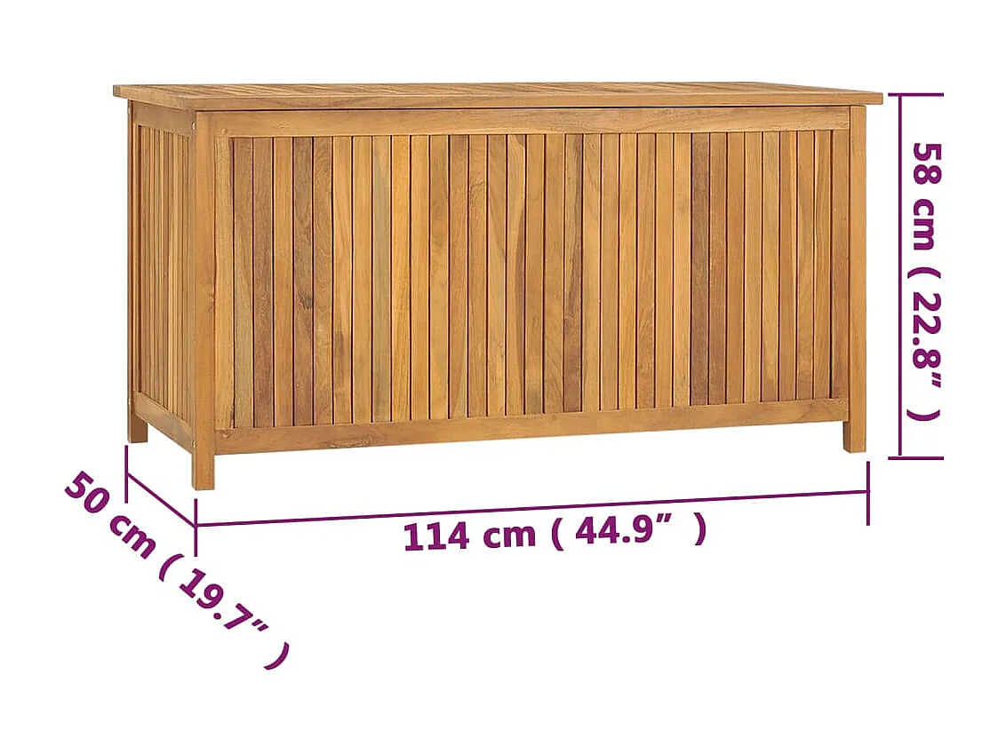 Box da giardino 114x50x58 cm Legno massello di teak