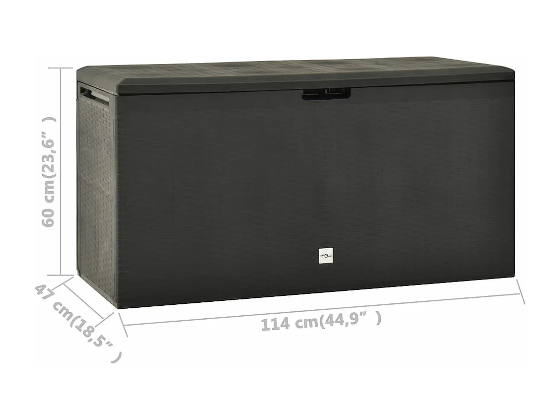 Boîte de rangement de jardin Anthracite 114x47x60 cm