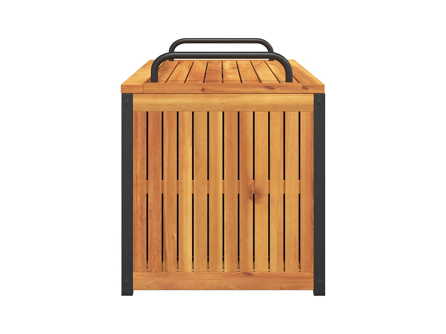 Boîte à coussins d'extérieur bois d'acacia solide et acier