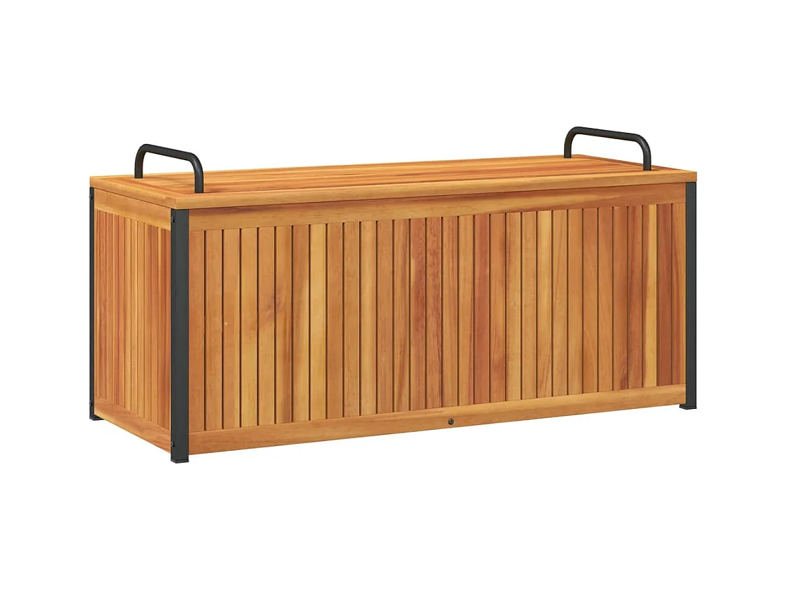 Boîte à coussins d'extérieur bois d'acacia solide et acier