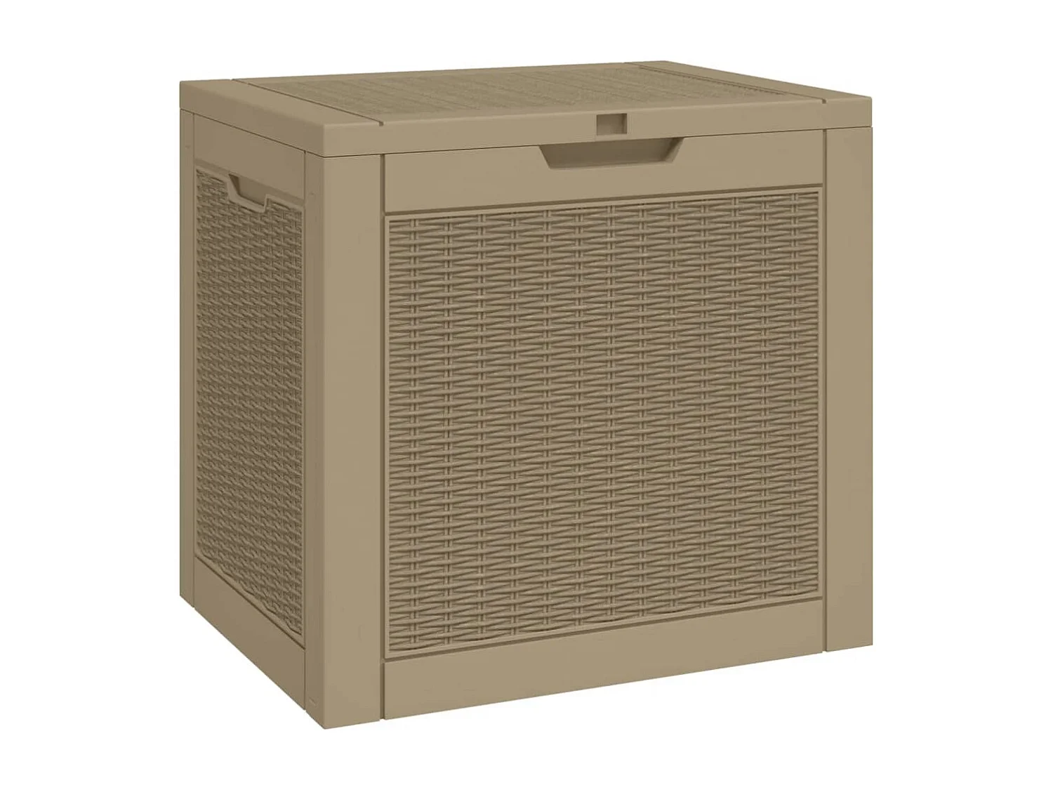 Caja de almacenamiento de jardín marrón claro 55,5x43x53 cm PP