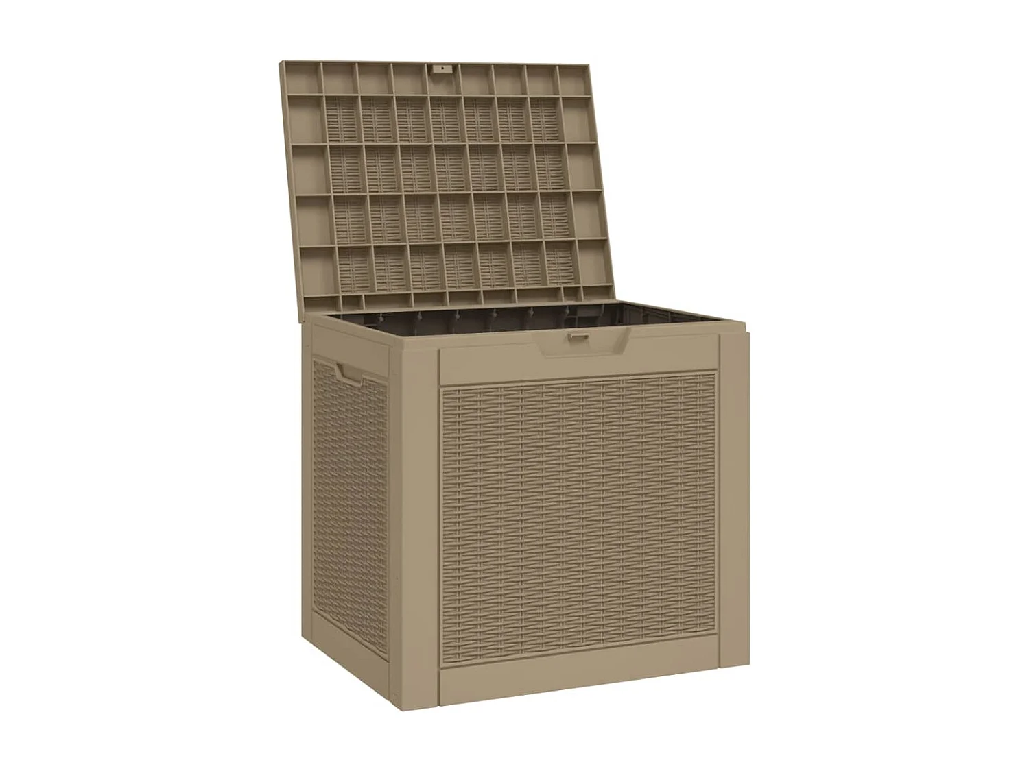 Caja de almacenamiento de jardín marrón claro 55,5x43x53 cm PP