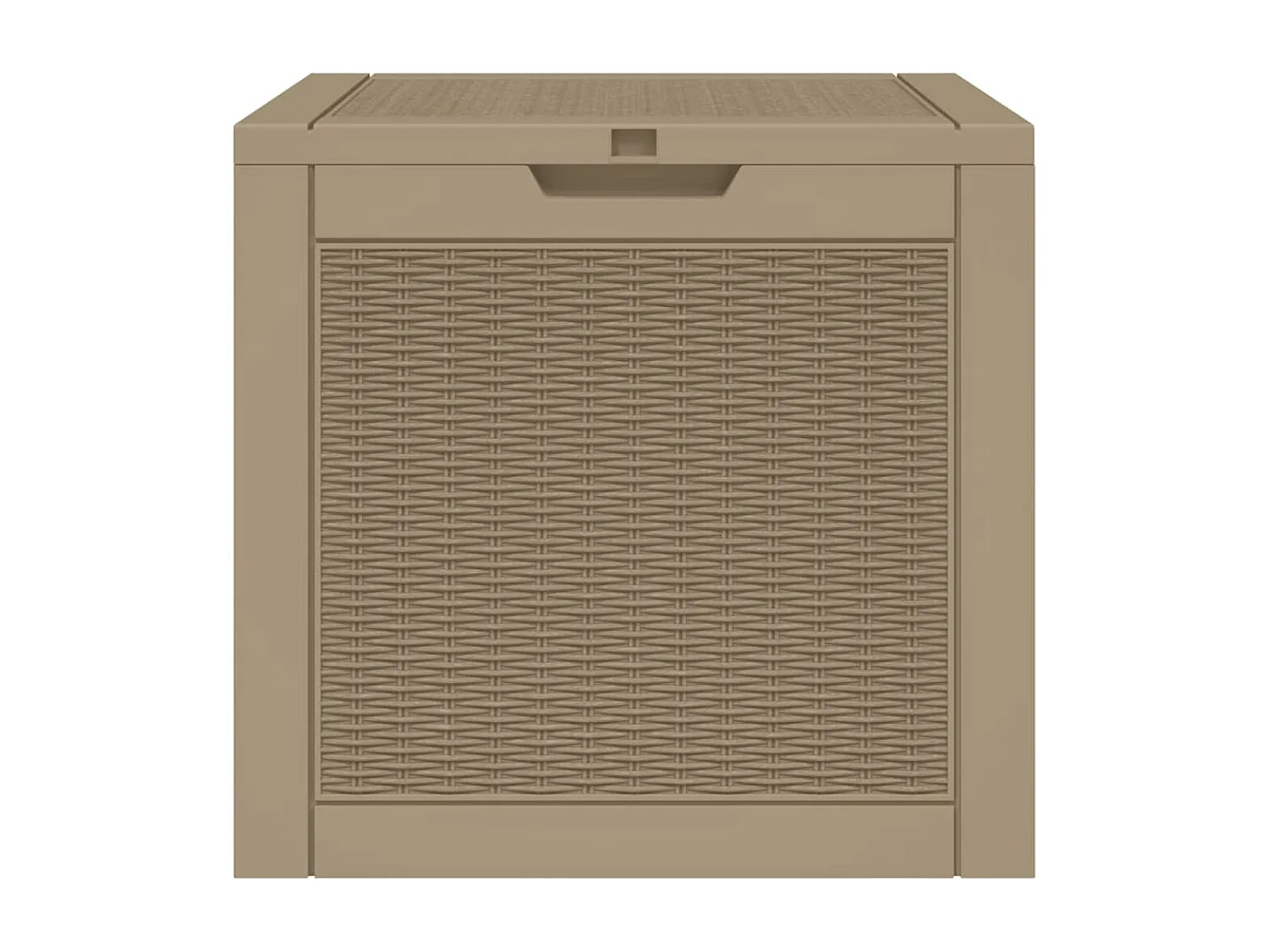 Caja de almacenamiento de jardín marrón claro 55,5x43x53 cm PP