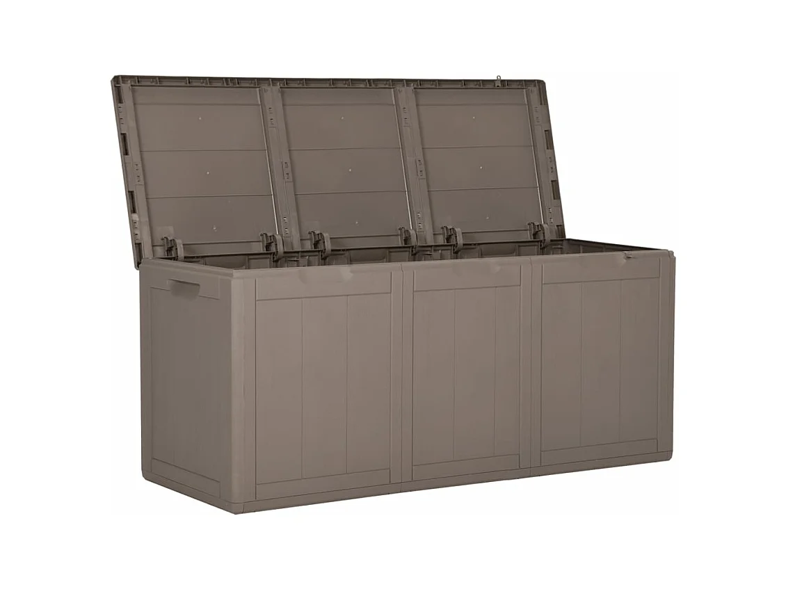 Garten-Aufbewahrungsbox 270 l, braun, PP-Rattan