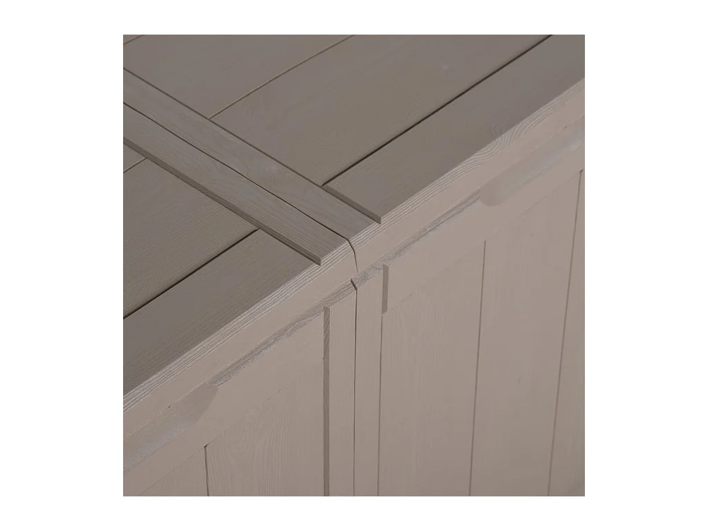 Boîte de rangement de jardin 270 L Marron PP Rotin