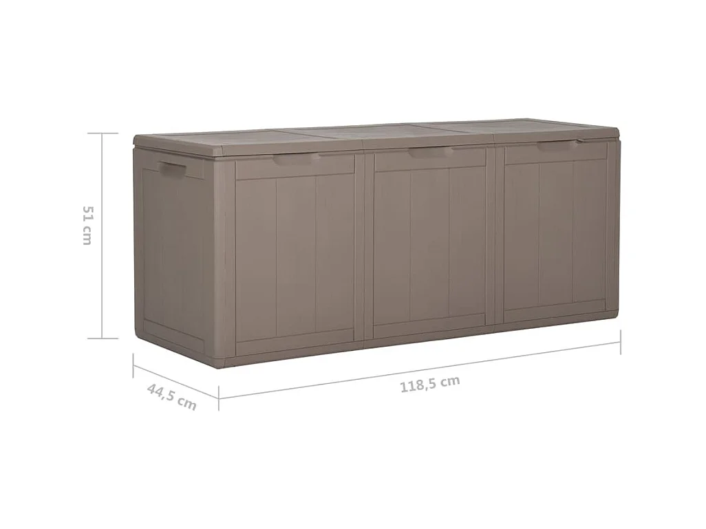 Boîte de rangement de jardin 270 L Marron PP Rotin