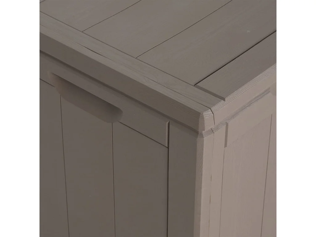 Boîte de rangement de jardin 270 L Marron PP Rotin