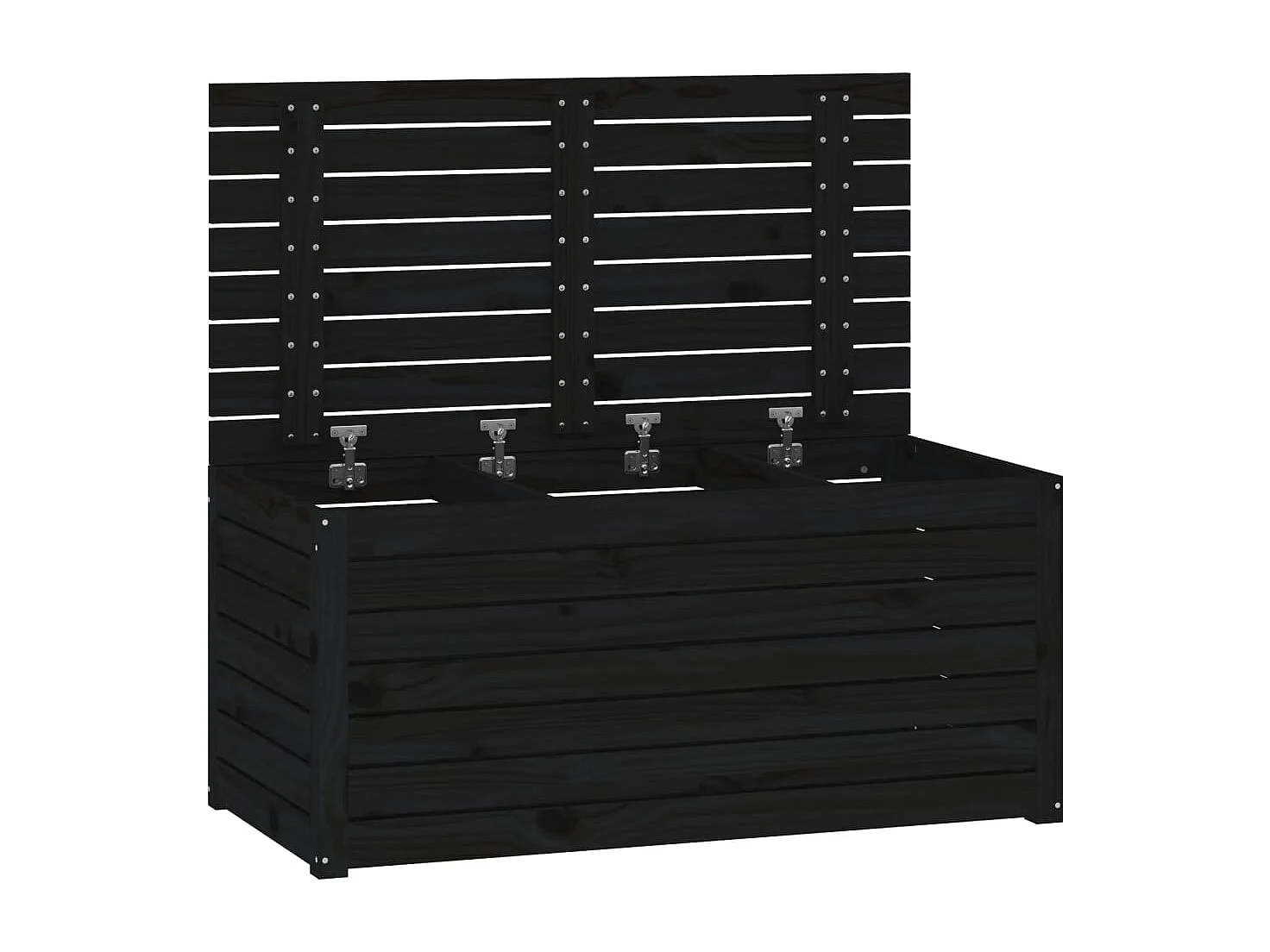 Boîte de jardin noir 101x50,5x46,5 cm bois massif de pin