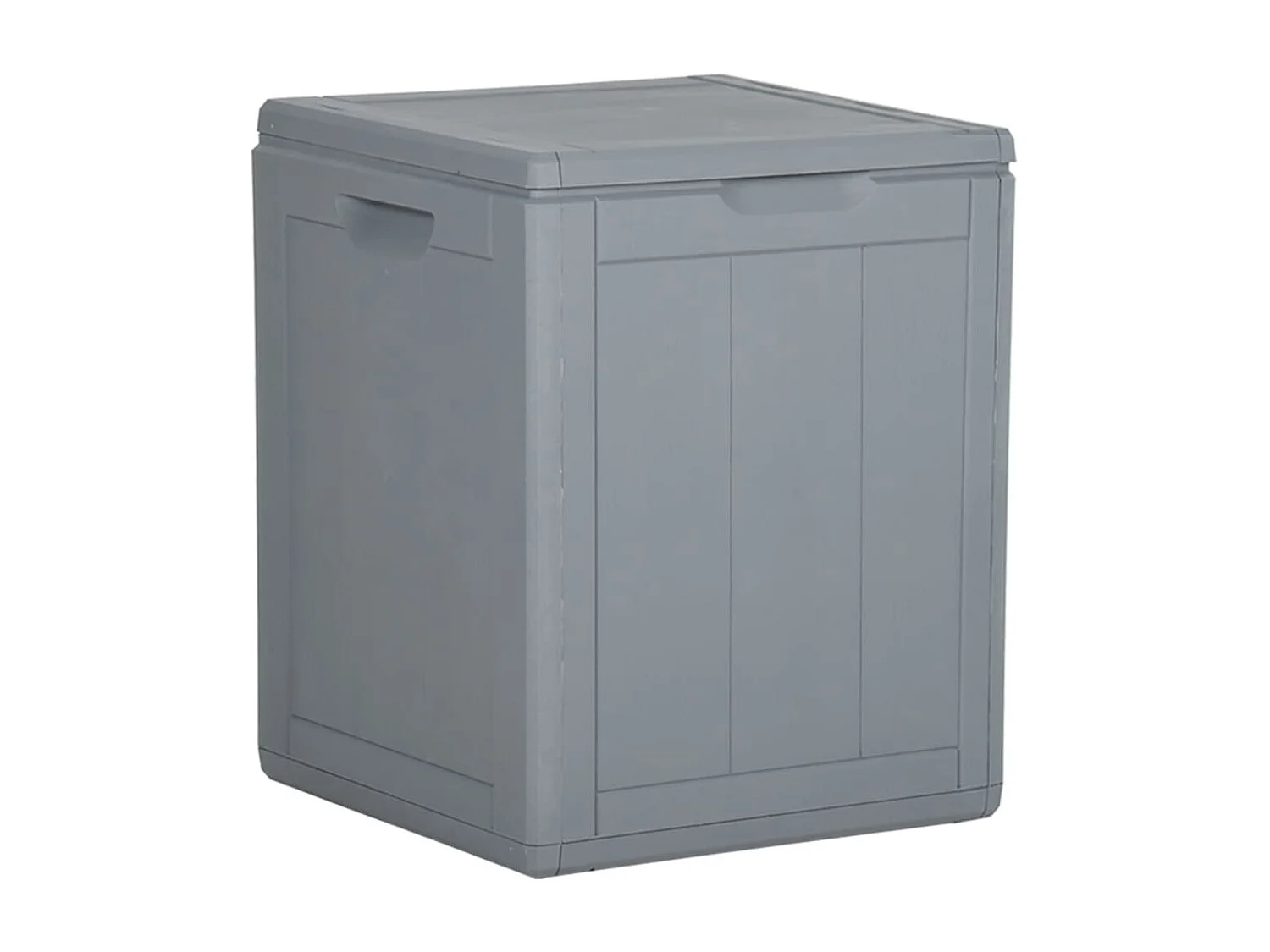 Boîte de rangement de jardin 90 L Gris PP Rotin