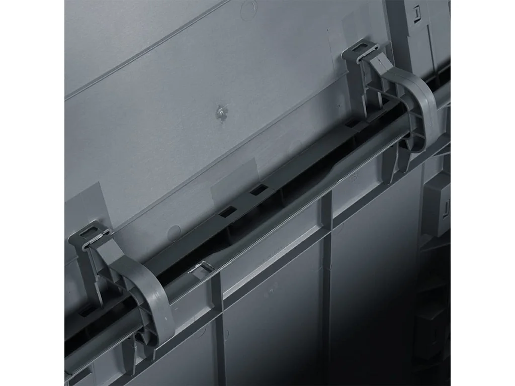 Boîte de rangement de jardin 90 L Gris PP Rotin