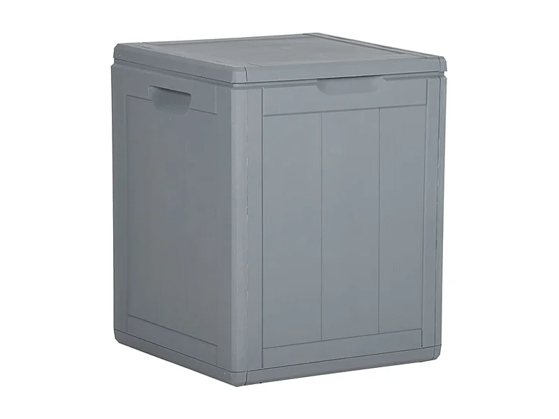 Boîte de rangement de jardin 90 L Gris PP Rotin