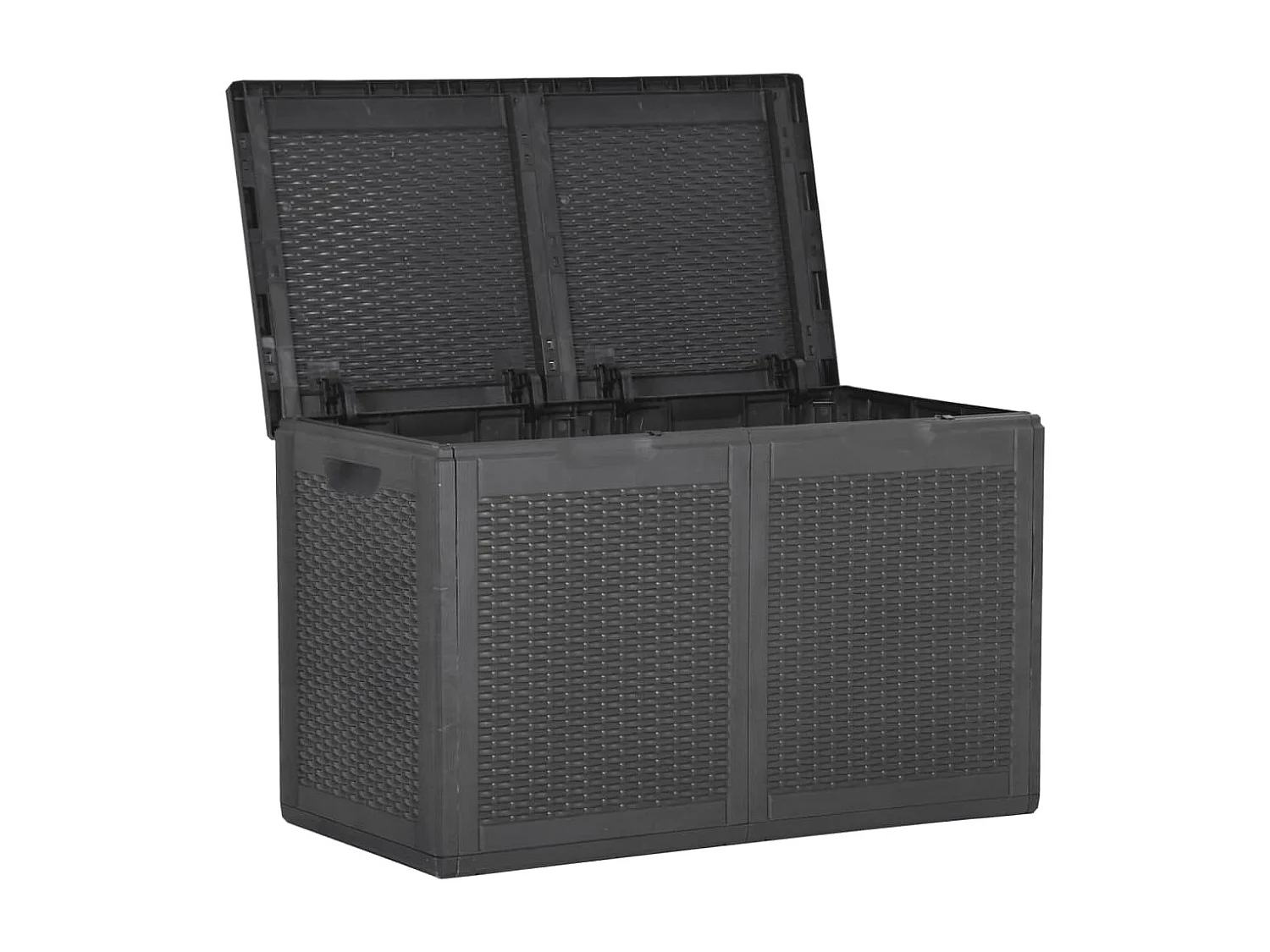 Caixa de armazenamento de jardim 180 L preto PP Rattan