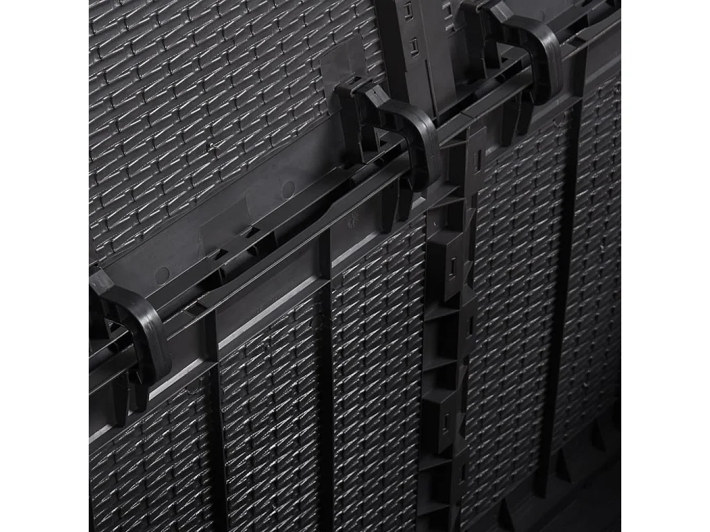 Caixa de armazenamento de jardim 180 L preto PP Rattan