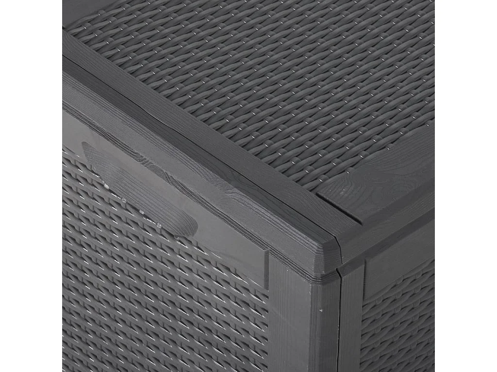 Caixa de armazenamento de jardim 180 L preto PP Rattan