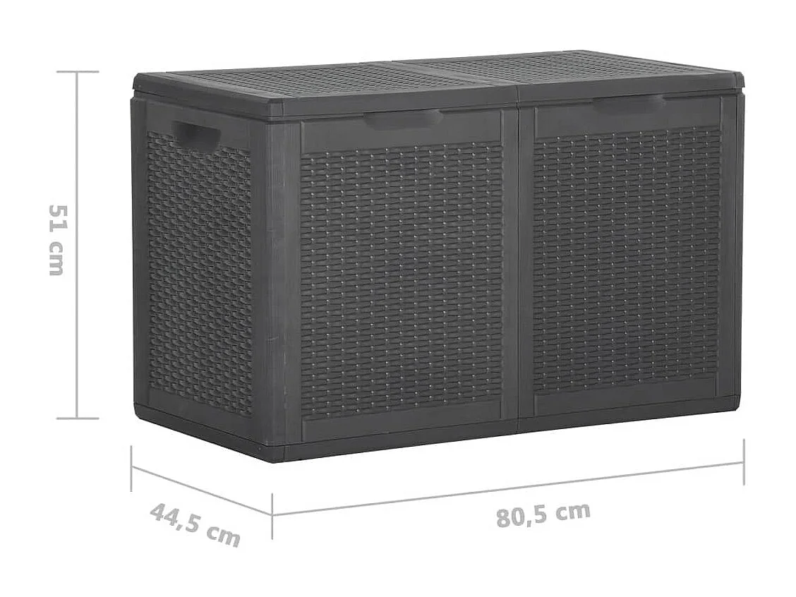 Caixa de armazenamento de jardim 180 L preto PP Rattan