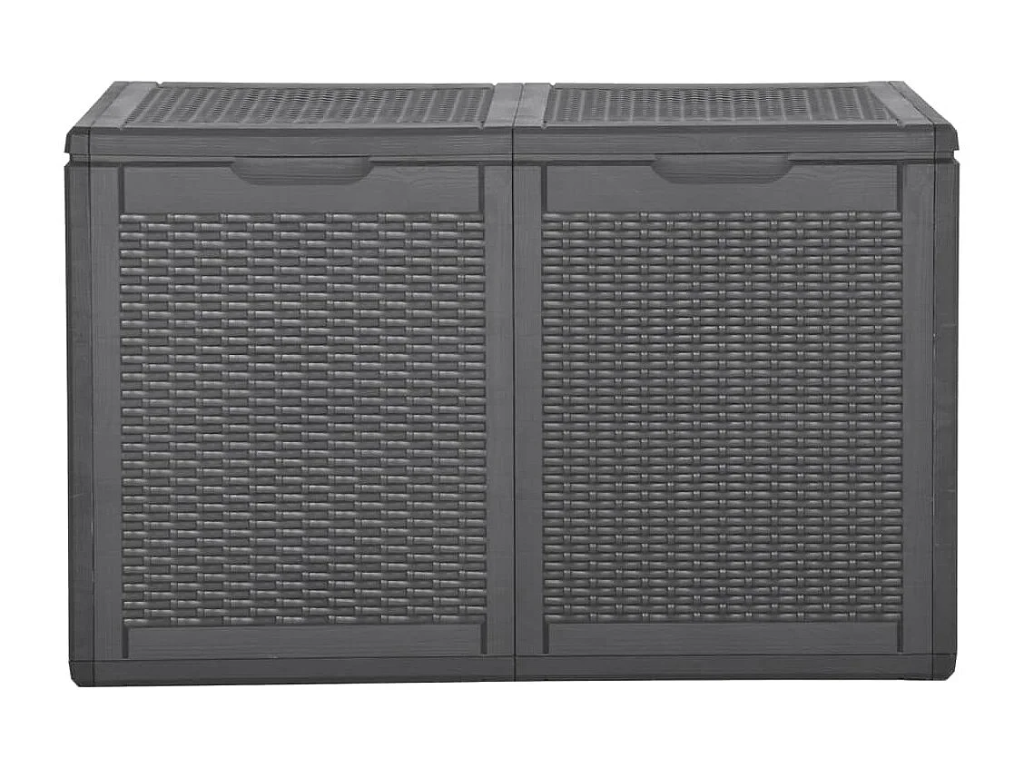 Boîte de rangement de jardin 180 L Noir PP Rotin