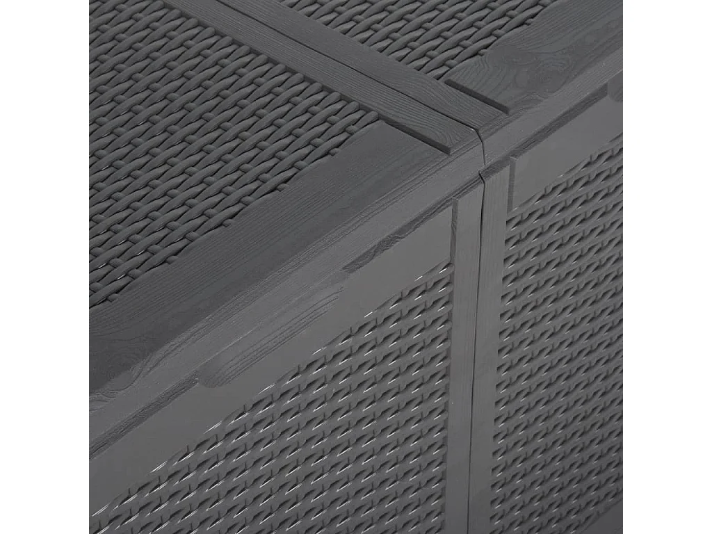 Boîte de rangement de jardin 180 L Noir PP Rotin