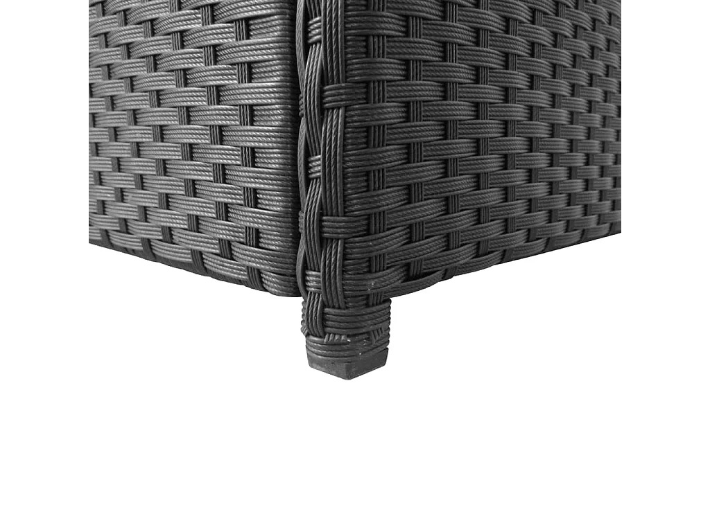 Caja de almacenamiento de jardín negra de resina tejida 120x50x60 cm