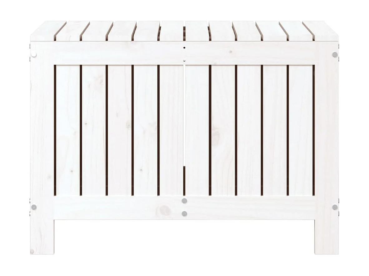 Caja de almacenaje para jardín Blanco 76x42,5x54 cm Madera de pino
