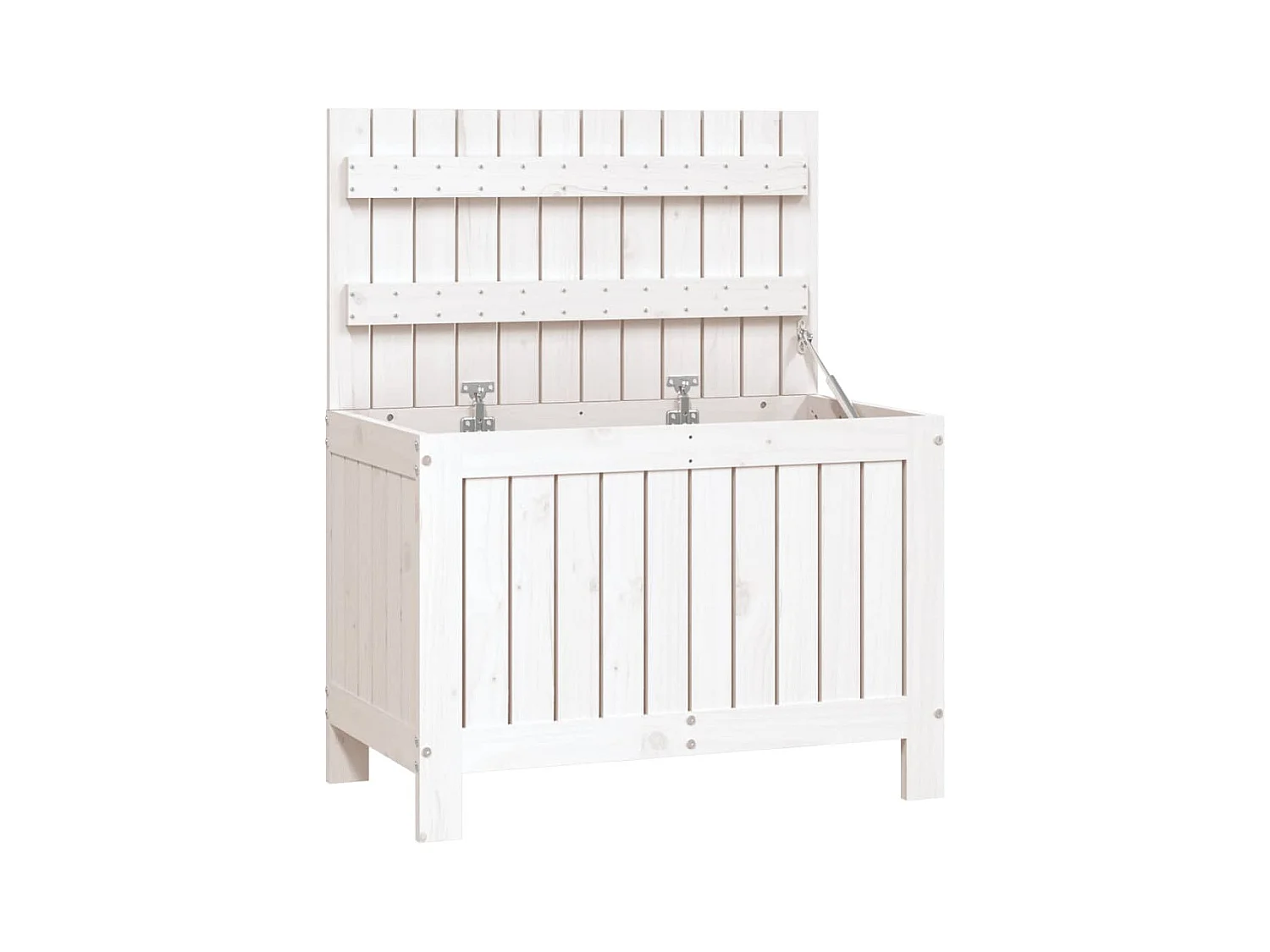 Caja de almacenaje para jardín Blanco 76x42,5x54 cm Madera de pino