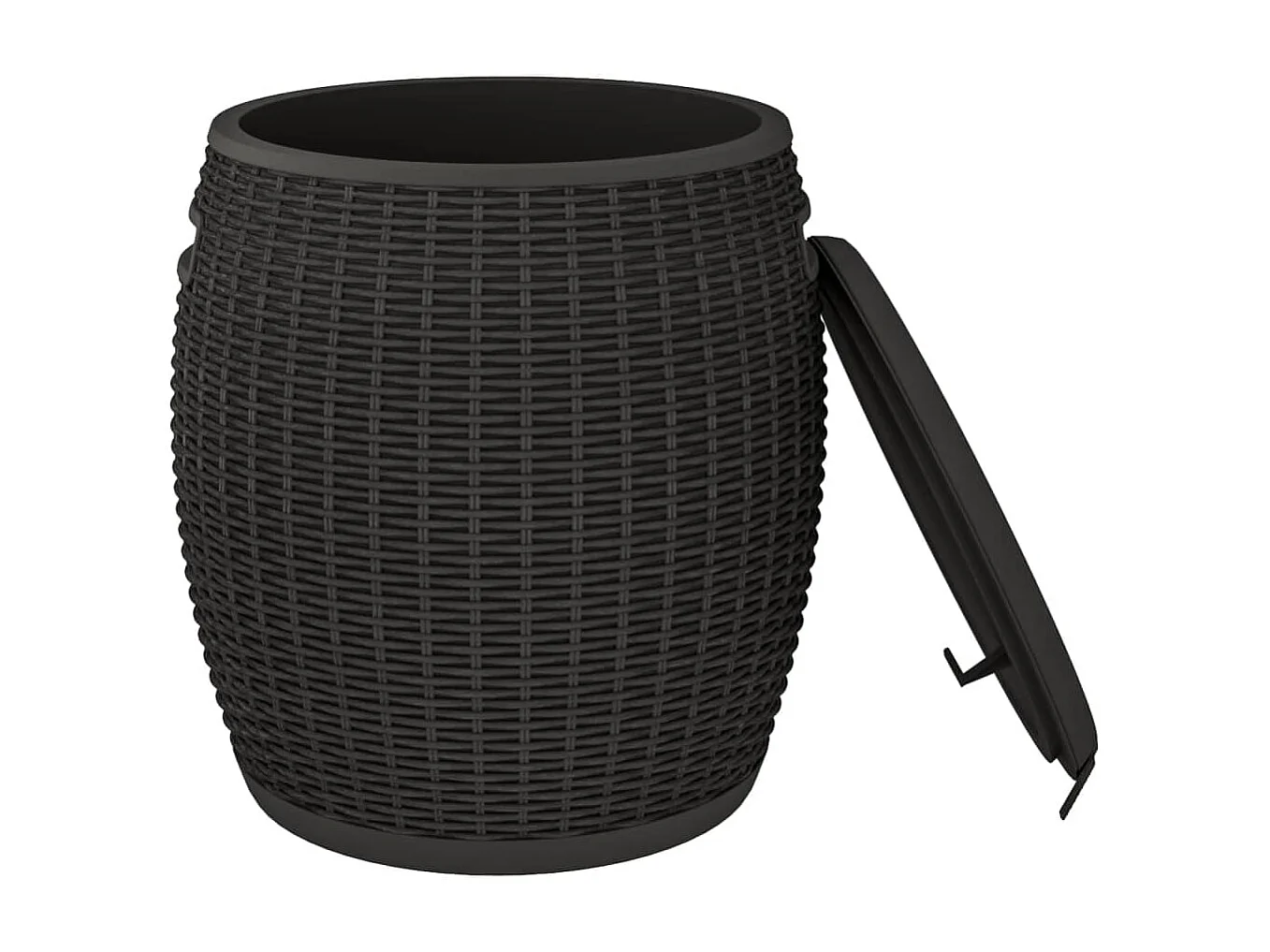 Caja de almacenamiento de jardín de polipropileno negro 4 en 1