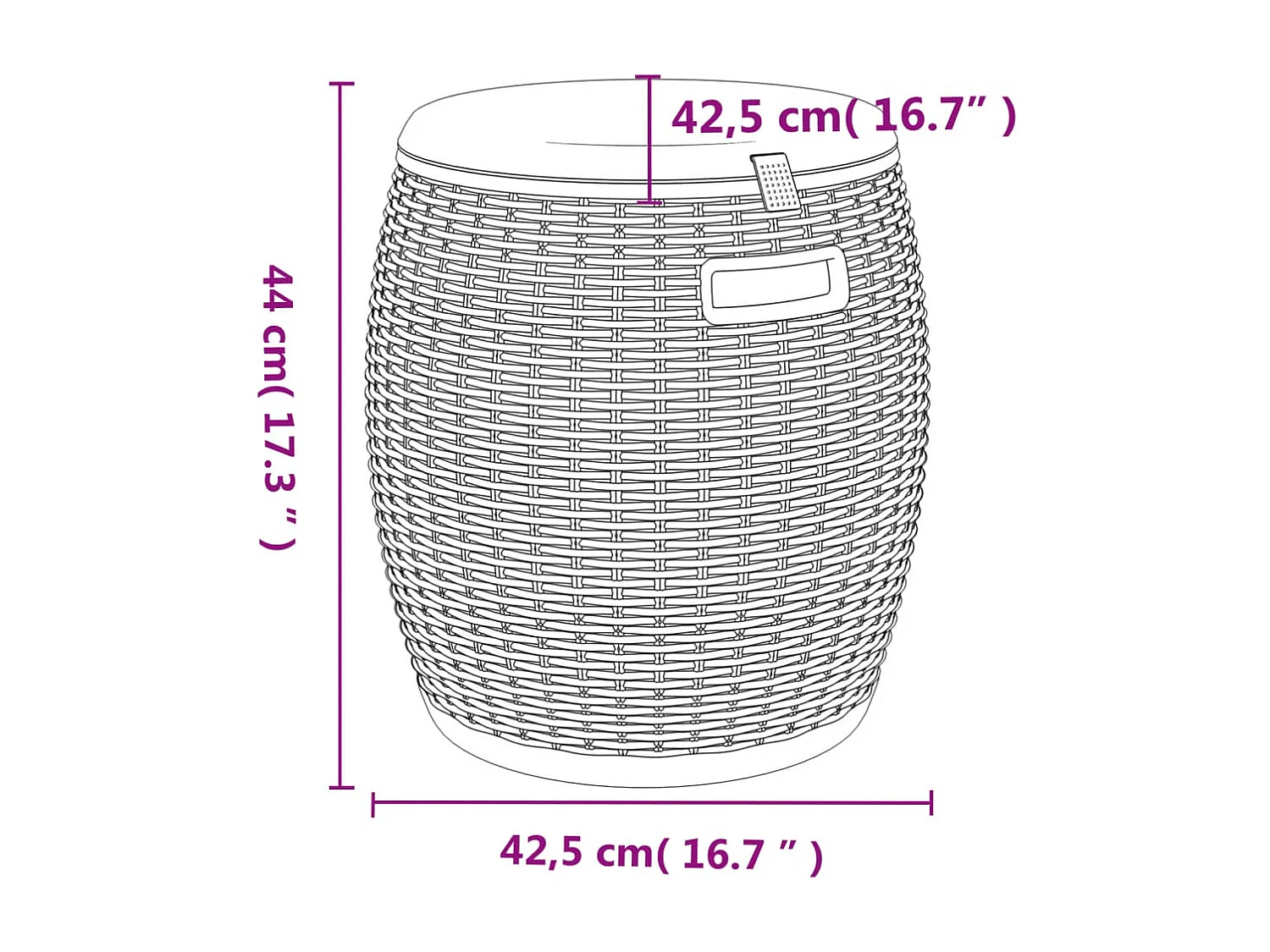 Caja de almacenamiento de jardín de polipropileno negro 4 en 1