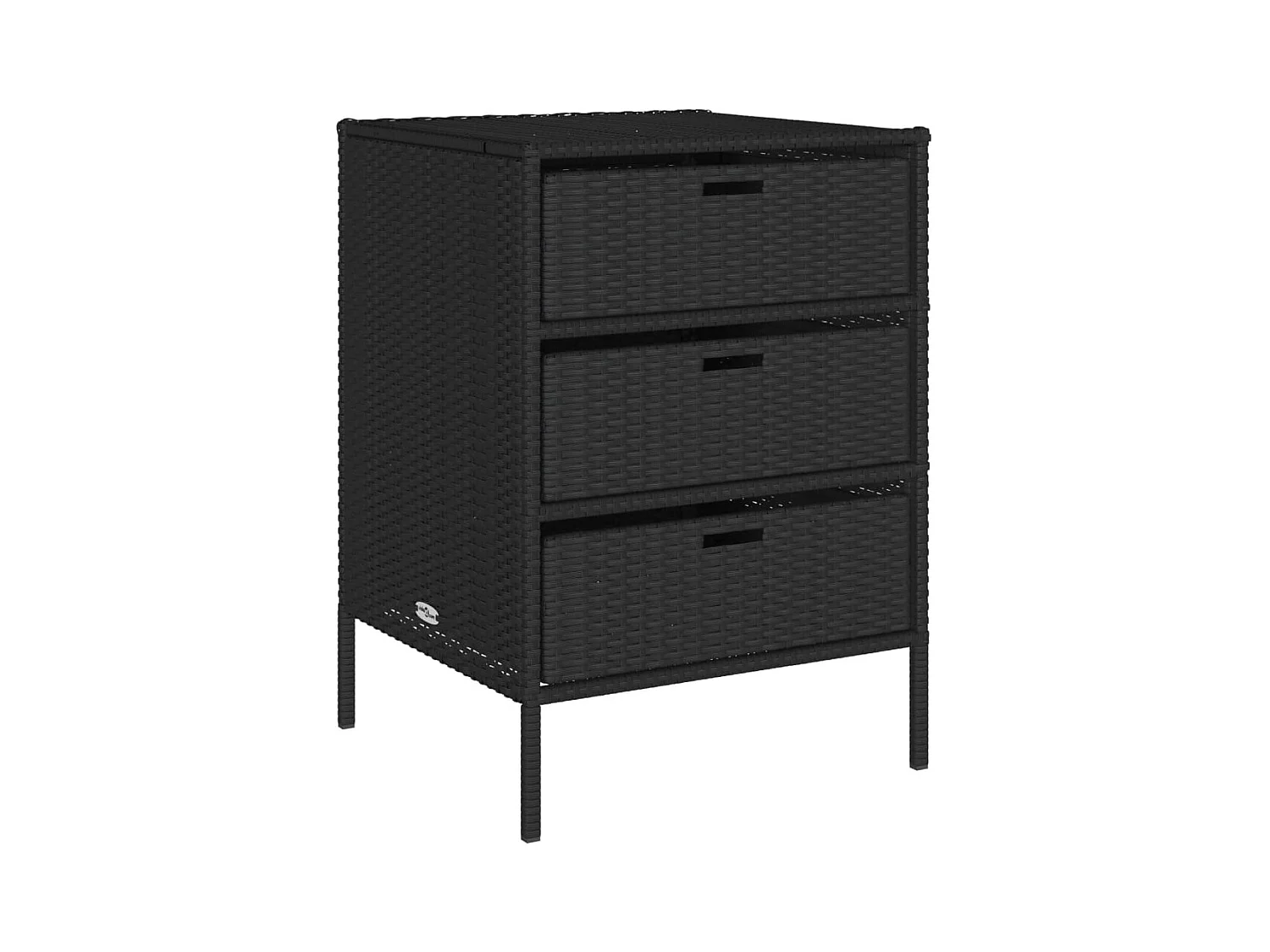 Zwarte tuinopbergkast 55x59x80 cm geweven hars