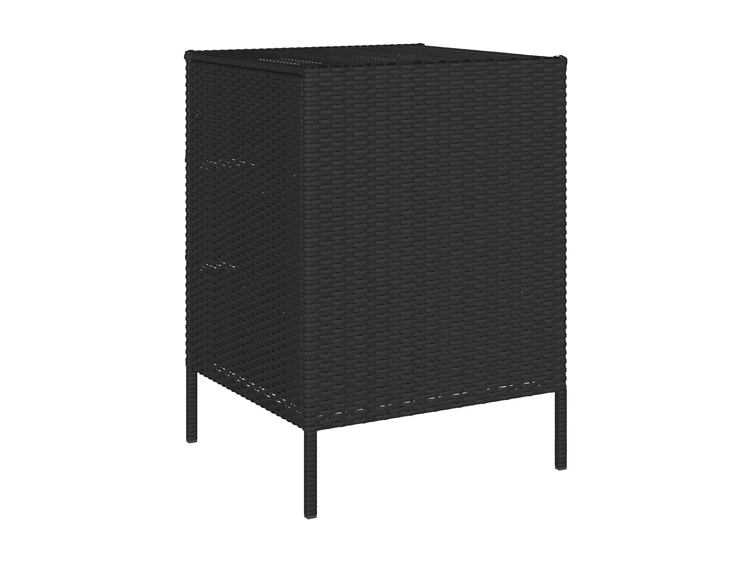 Armário de armazenamento de jardim preto 55x59x80 cm resina tecida