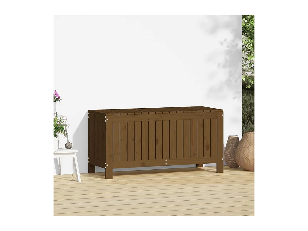 Boîte de rangement de jardin Marron miel 108x42,5x54cm Bois pin