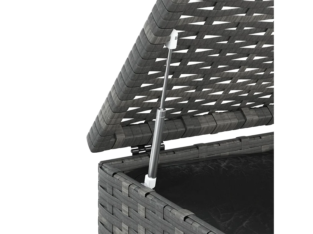 Caja para cojines de jardín resina tejida 100x49x103,5 cm Gris