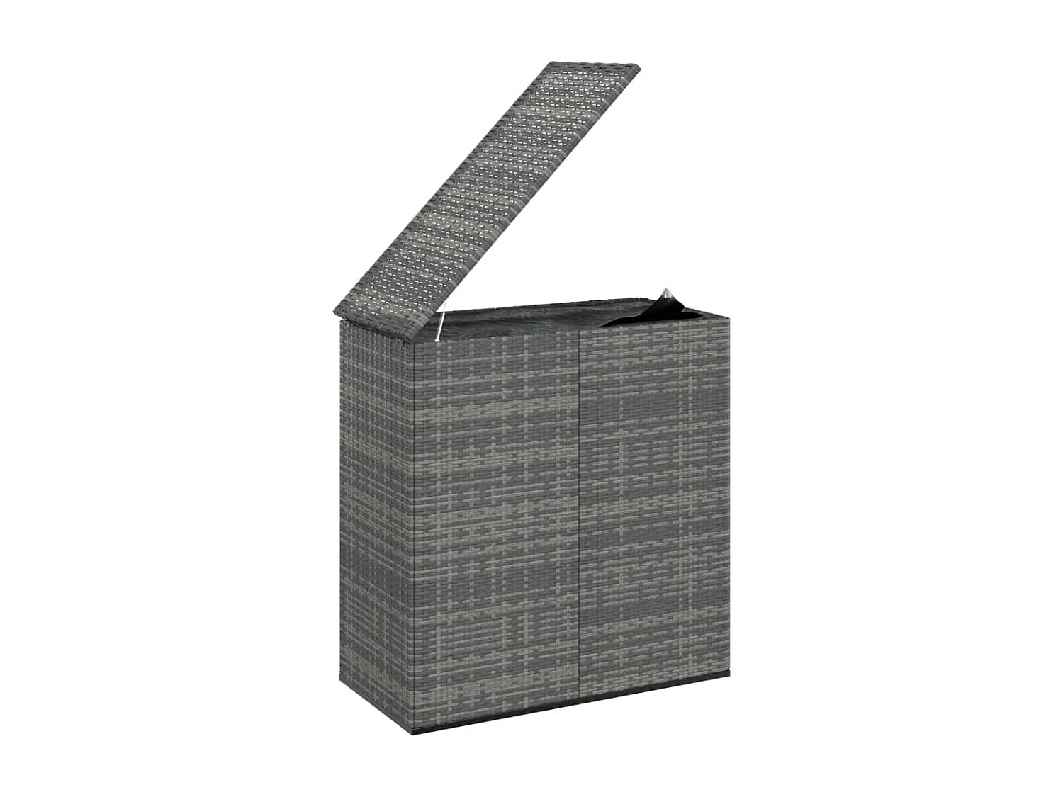 Tuinkussenbox Geweven hars 100x49x103,5 cm Grijs