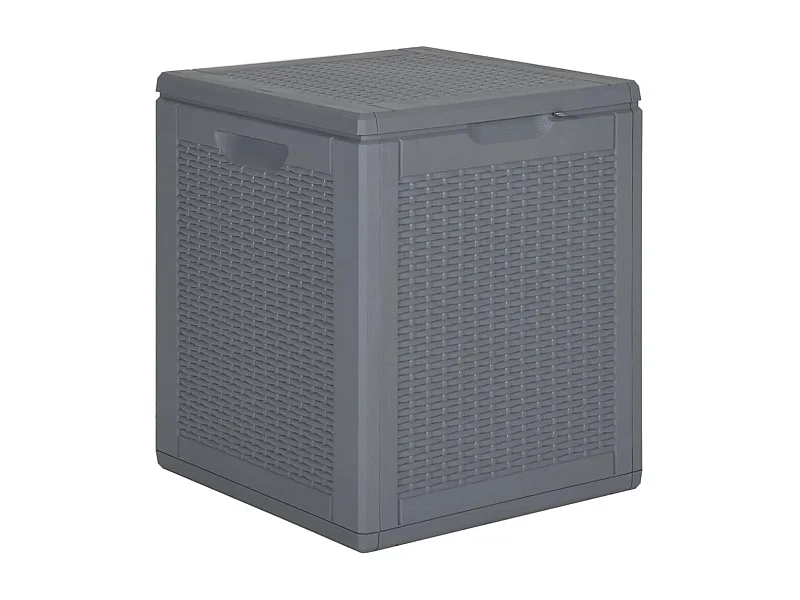 Baule da giardino in rattan grigio PP 90 L