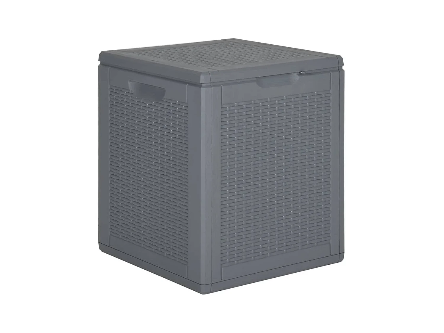 Boîte de rangement de jardin gris PP rotin 90 L
