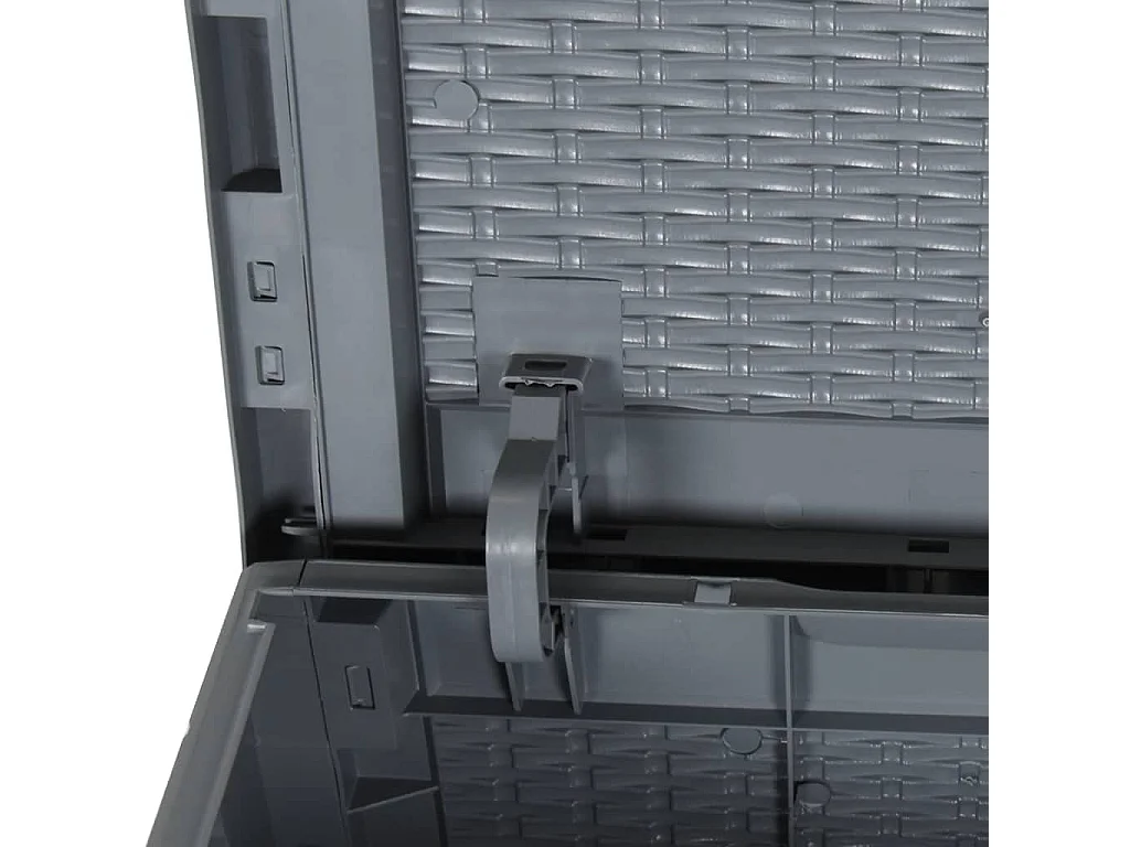 Boîte de rangement de jardin gris PP rotin 90 L