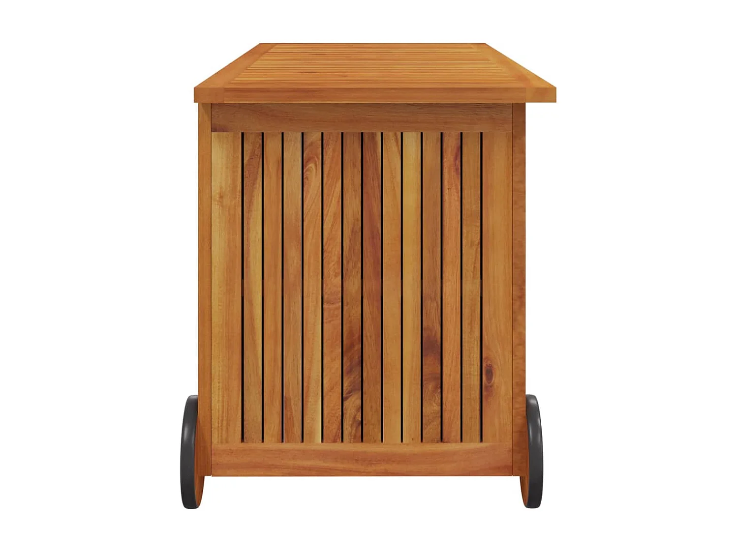 Caja de almacenamiento de jardín con ruedas 113x50x58cm Madera de acacia