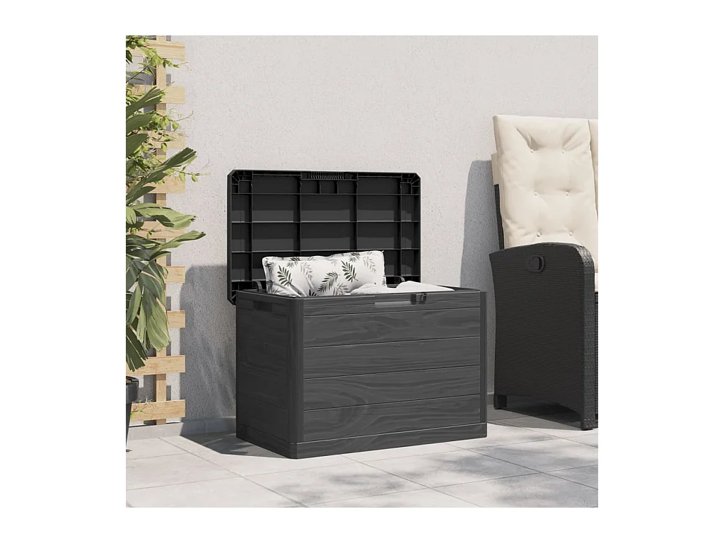 Boîte à coussins d'extérieur anthracite 77,5x44,5x53 cm PP