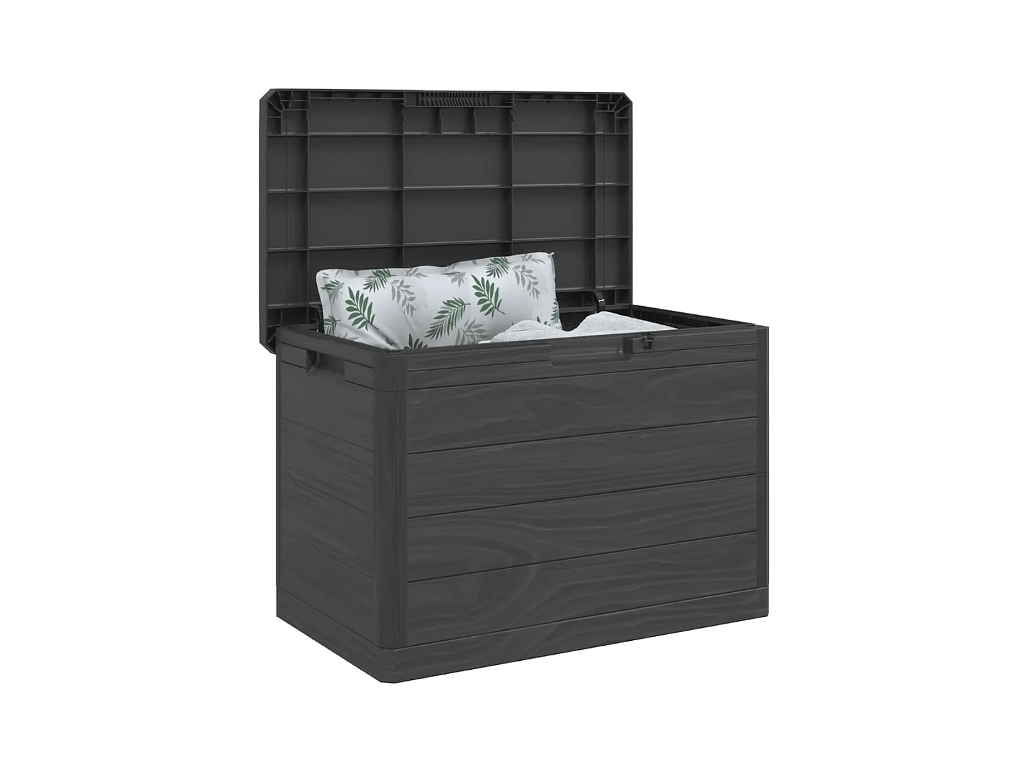 Boîte à coussins d'extérieur anthracite 77,5x44,5x53 cm PP