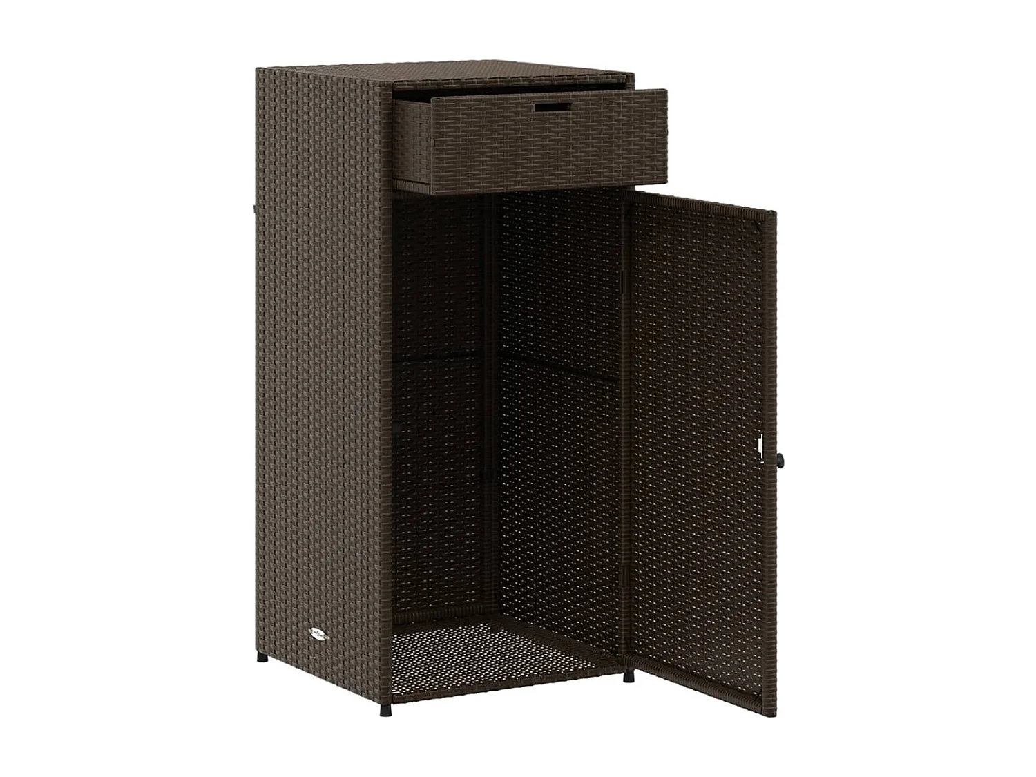 Armoire de rangement jardin marron 55x55x111 cm résine tressée
