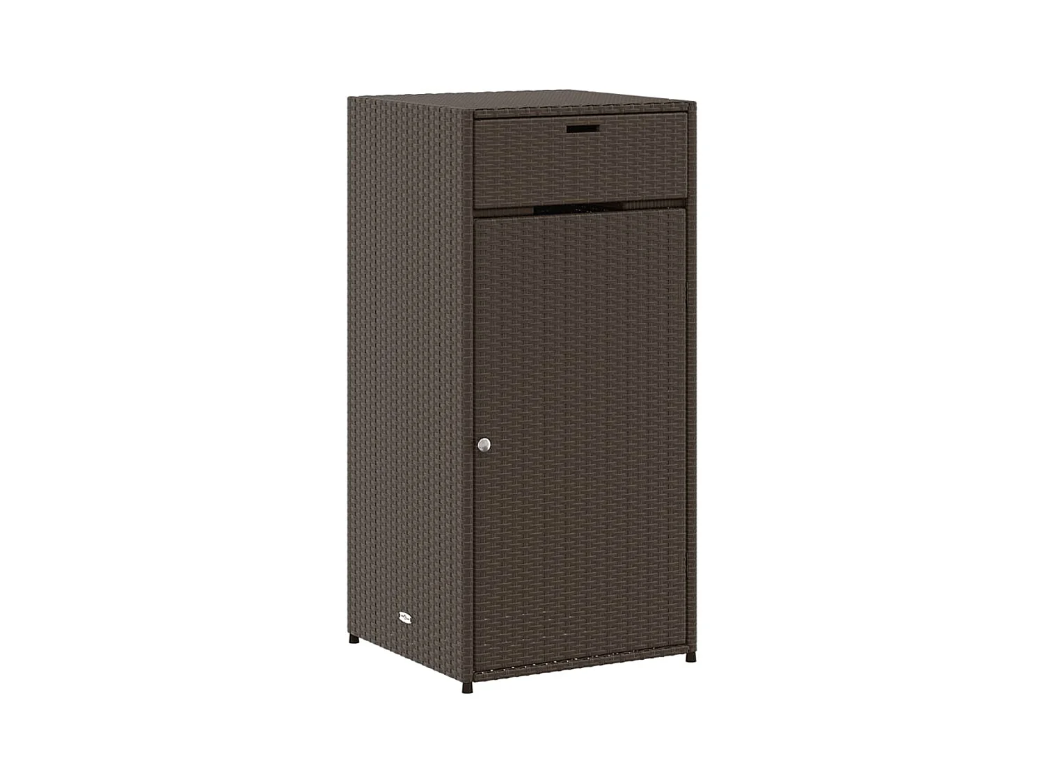 Mobile da giardino marrone 55x55x111 cm in resina intrecciata