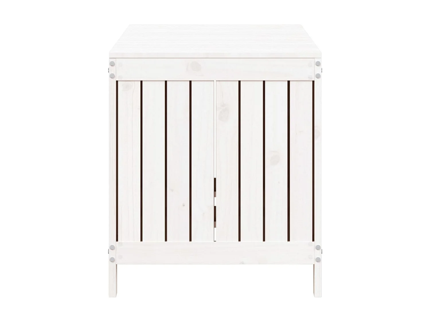 Baule da giardino Bianco 121x55x64 cm Legno di pino