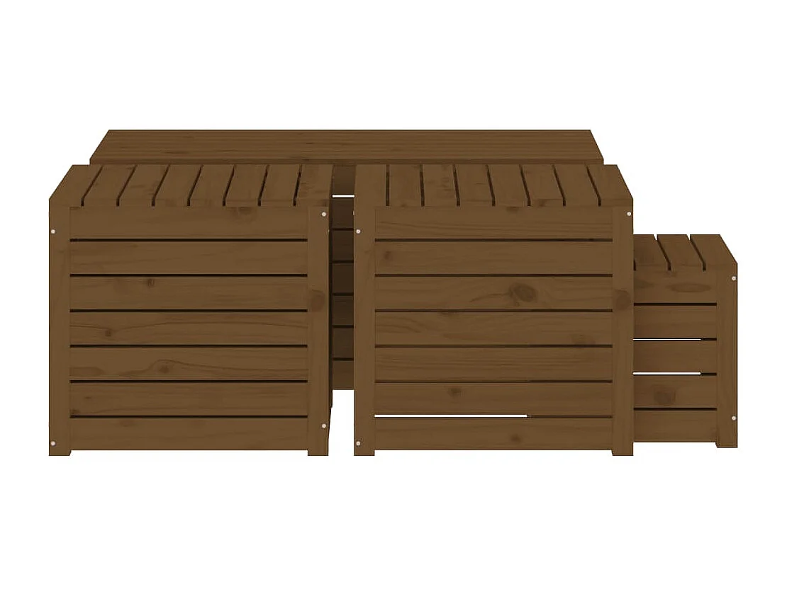 Set Gartenkästen 4-tlg. honigbraunes massives Kiefernholz