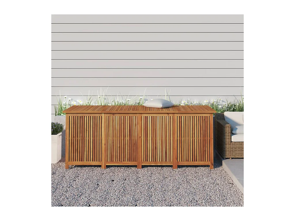 Boîte de rangement de jardin 200x80x75 cm bois massif d'acacia