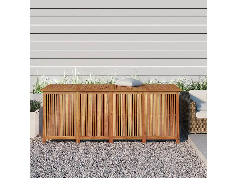 Boîte de rangement de jardin 200x80x75 cm bois massif d'acacia